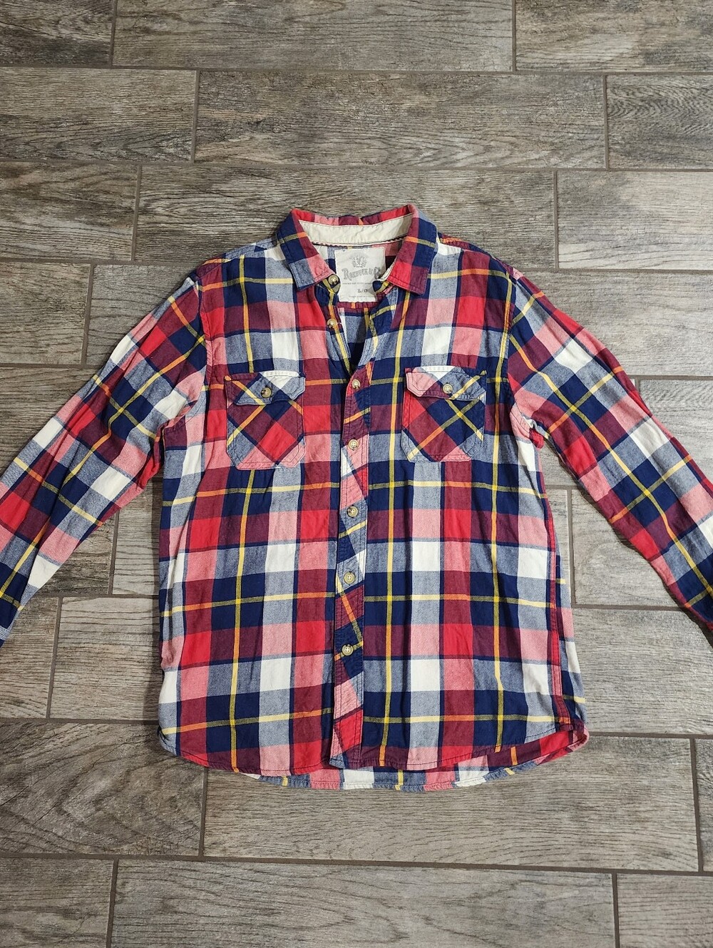 Roebuck And Co Red Plaid Flannel Shirt